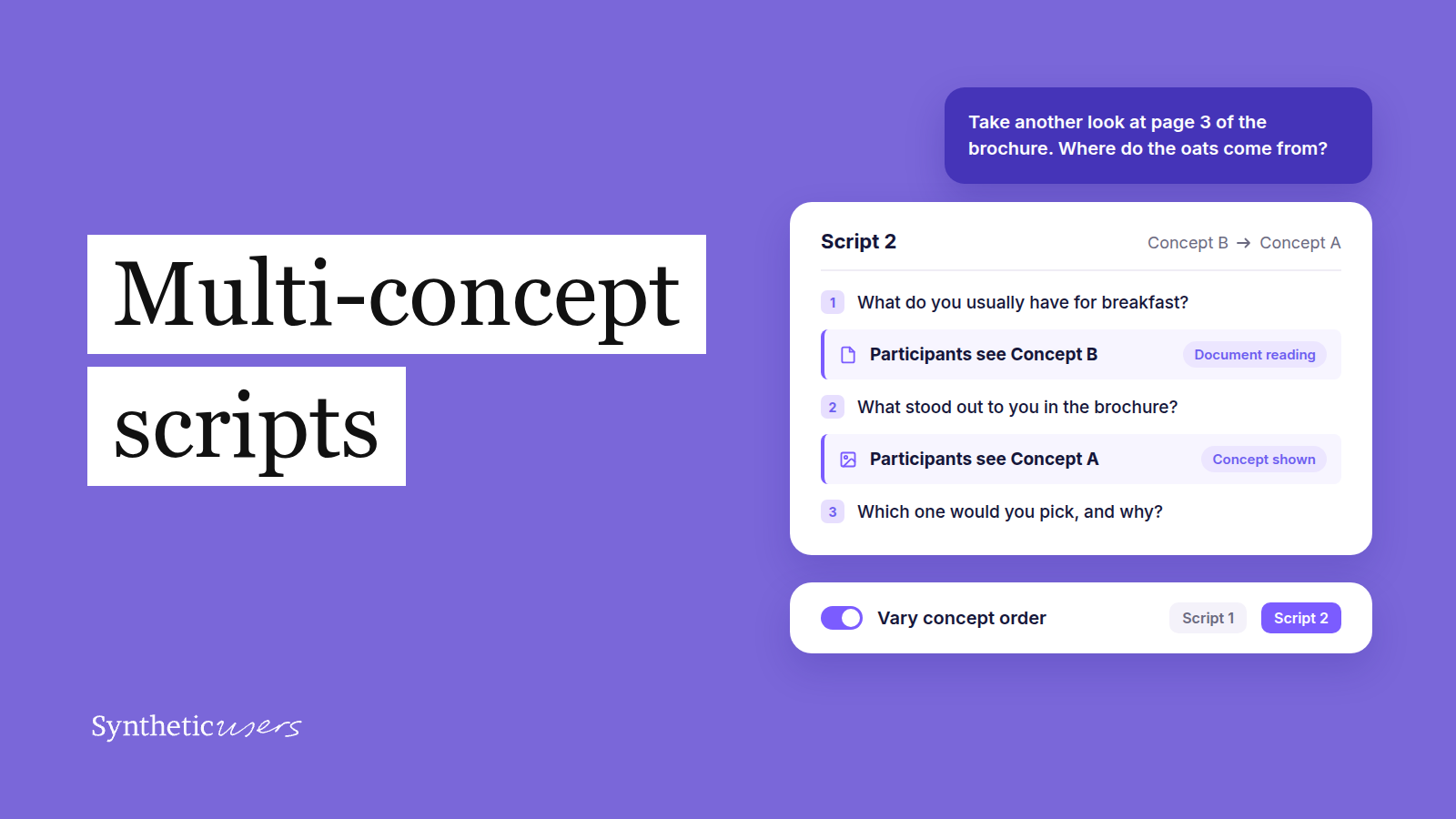 Multi-concept scripts: reveal, reorder, and test PDFs